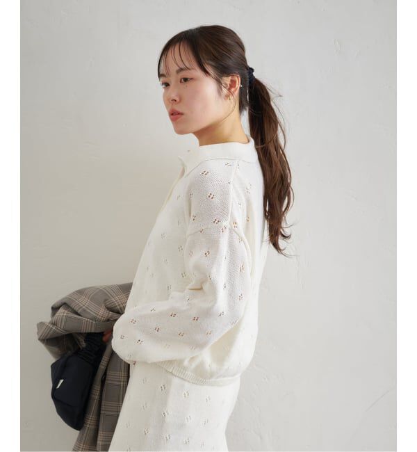 U by SPICK&SPAN「衿つき柄編みニット」|ニット・セーター|