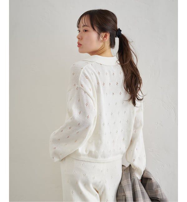 U by SPICK&SPAN「衿つき柄編みニット」|ニット・セーター|
