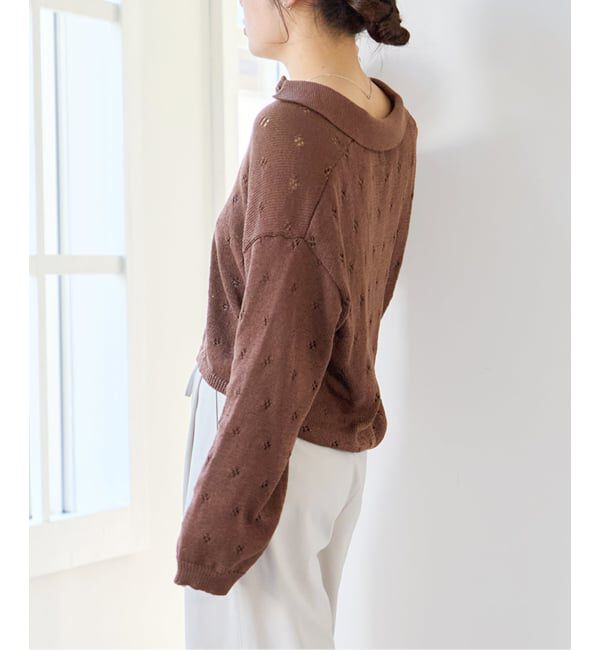 U by SPICK&SPAN「衿つき柄編みニット」|ニット・セーター|