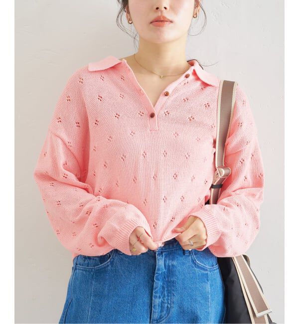 U by SPICK&SPAN「衿つき柄編みニット」|ニット・セーター|