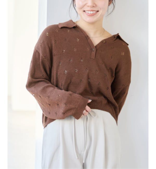 U by SPICK&SPAN「衿つき柄編みニット」|ニット・セーター|