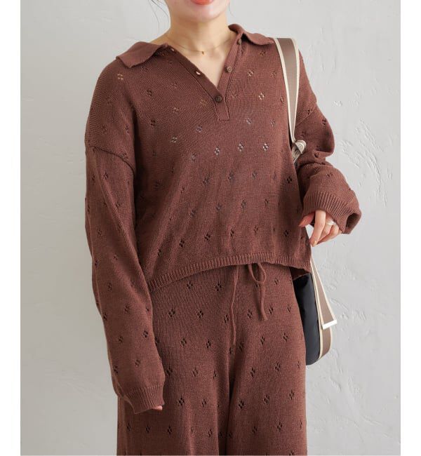 U by SPICK&SPAN「衿つき柄編みニット」|ニット・セーター|