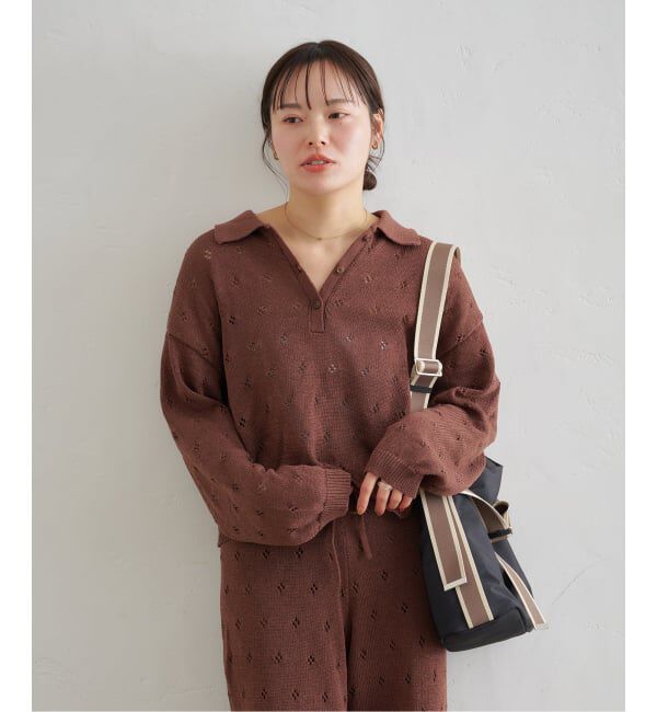 U by SPICK&SPAN「衿つき柄編みニット」|ニット・セーター|