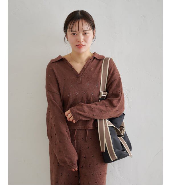 U by SPICK&SPAN「衿つき柄編みニット」|ニット・セーター|