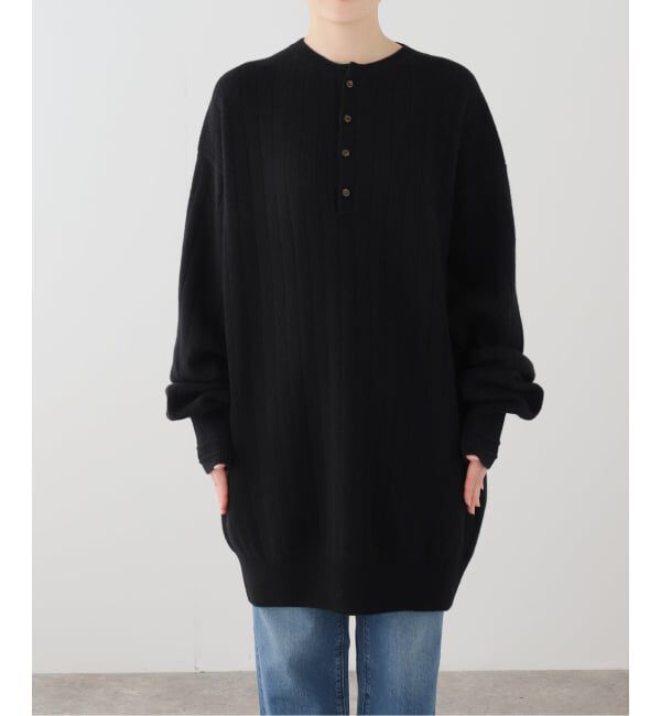FRAMeWORK「y YO/イーヨ henry neck army knit」|ニット・セーター|