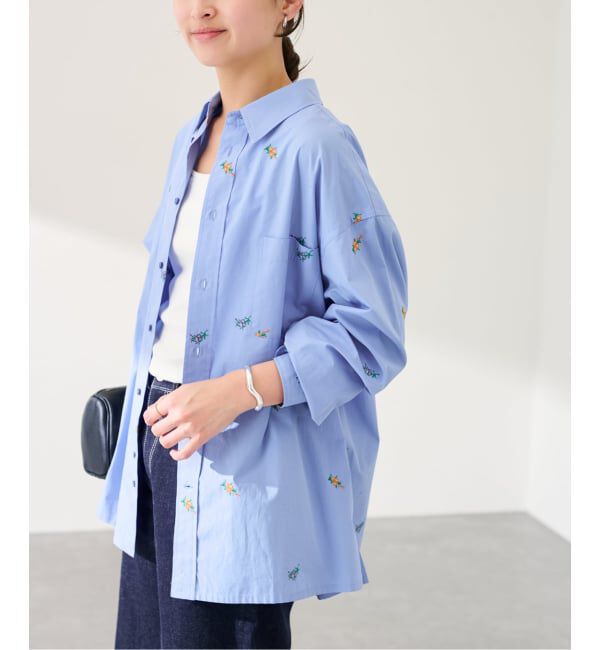 FRAMeWORK「JANE SMITH/ジェーンスミス flower embroidery regular col」|シャツ・ブラウス|