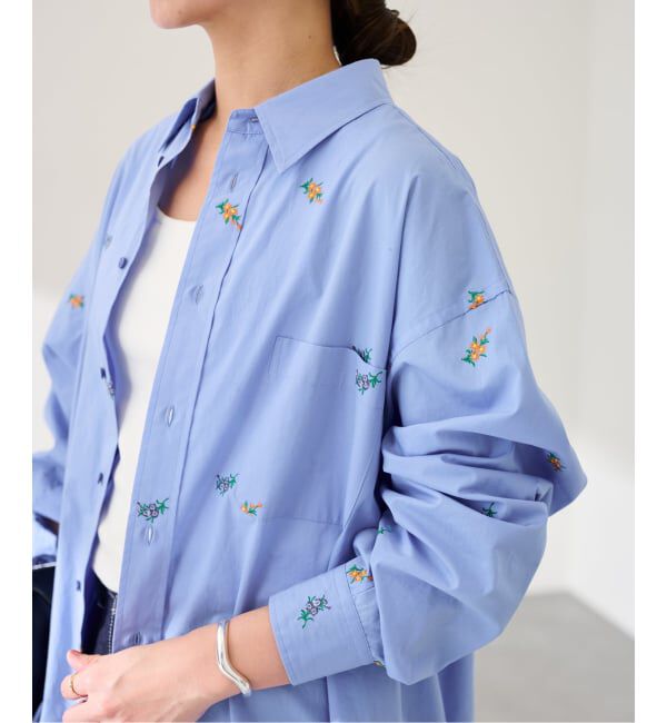 FRAMeWORK「JANE SMITH/ジェーンスミス flower embroidery regular col」|シャツ・ブラウス|