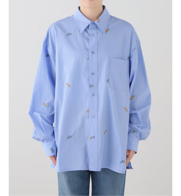 FRAMeWORK「JANE SMITH/ジェーンスミス flower embroidery regular col」|シャツ・ブラウス|