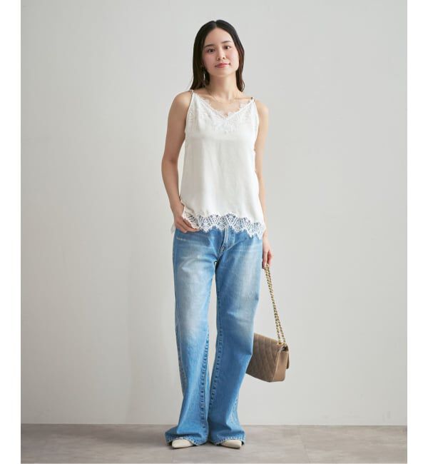 NOBLE「《追加予約》リバーレーストリミングサテンキャミソール3」|キャミソール|