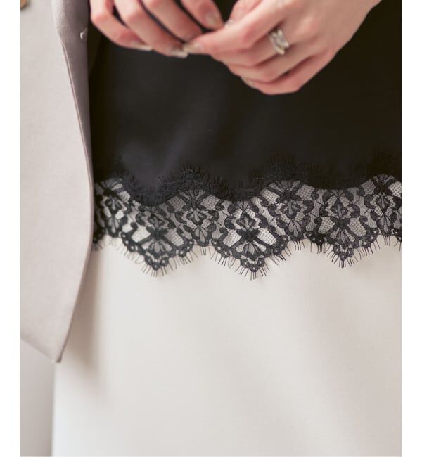 NOBLE「《追加予約》リバーレーストリミングサテンキャミソール3」|キャミソール|