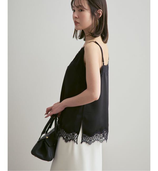 NOBLE「《追加予約》リバーレーストリミングサテンキャミソール3」|キャミソール|