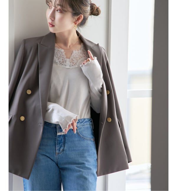 NOBLE「《予約》レースドッキングプルオーバー」|Tシャツ・カットソー|ベージュ