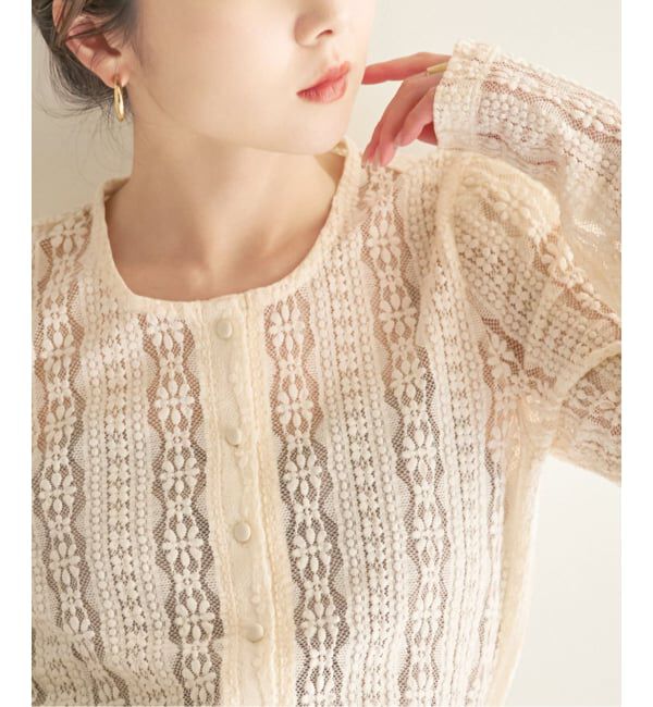 NOBLE「《予約》レースカーディガン」|カーディガン|