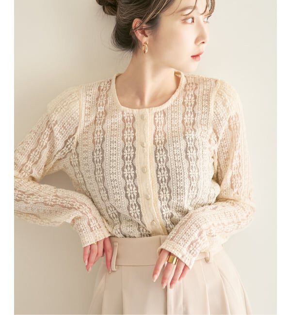 NOBLE「《予約》レースカーディガン」|カーディガン|