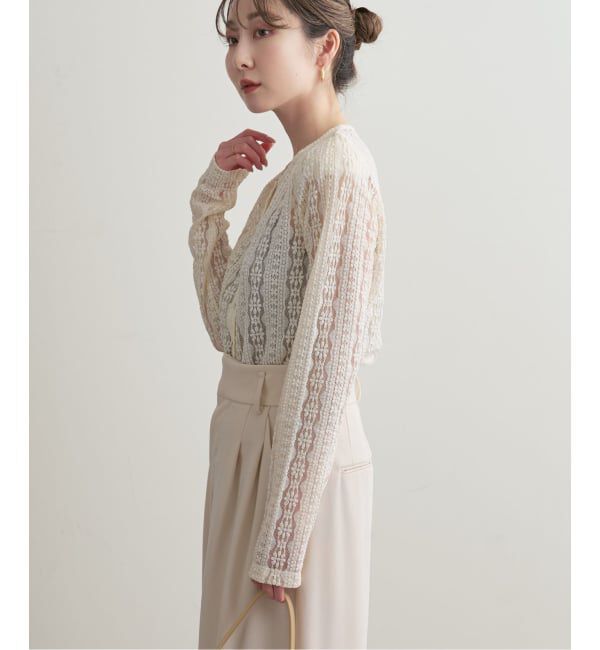 NOBLE「《予約》レースカーディガン」|カーディガン|