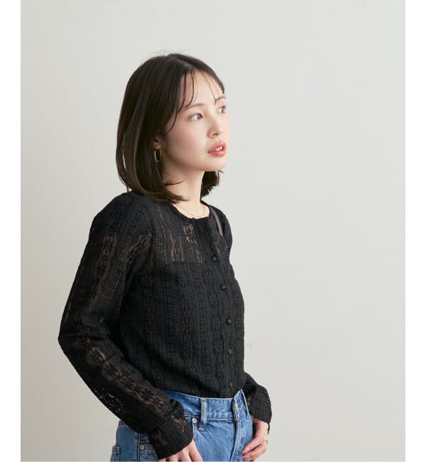 NOBLE「《予約》レースカーディガン」|カーディガン|