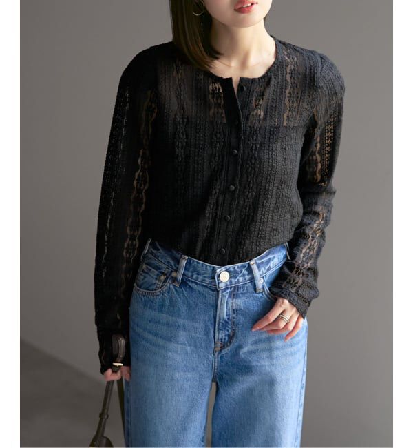 NOBLE「《予約》レースカーディガン」|カーディガン|