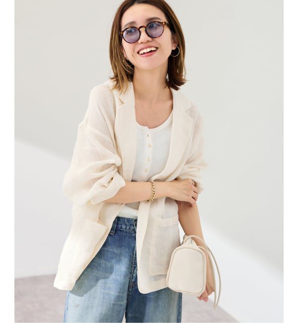 FRAMeWORK「≪予約≫LINENメッシュジャケット」|テーラードジャケット|