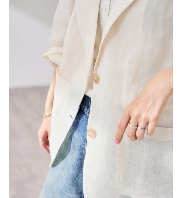 FRAMeWORK「≪予約≫LINENメッシュジャケット」|テーラードジャケット|