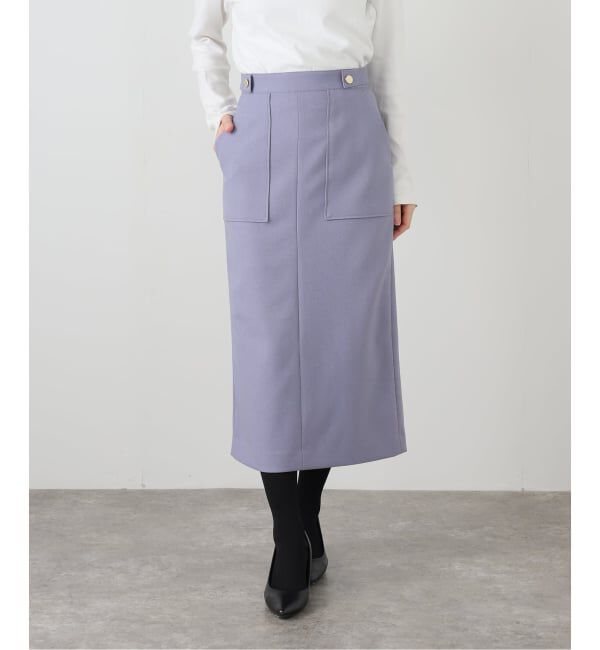  「【洗える】ポケットアイラインスカート」|スカート|ブルー