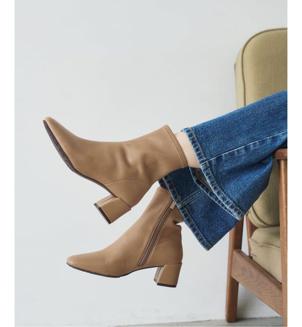  「《追加》5cmスクエアフィットショートブーツ」|ショートブーツ|