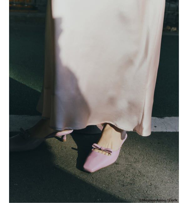  「LE TALON&times;HAPPY MANIA3.5cmスクエアリボンミュール」|パンプス|