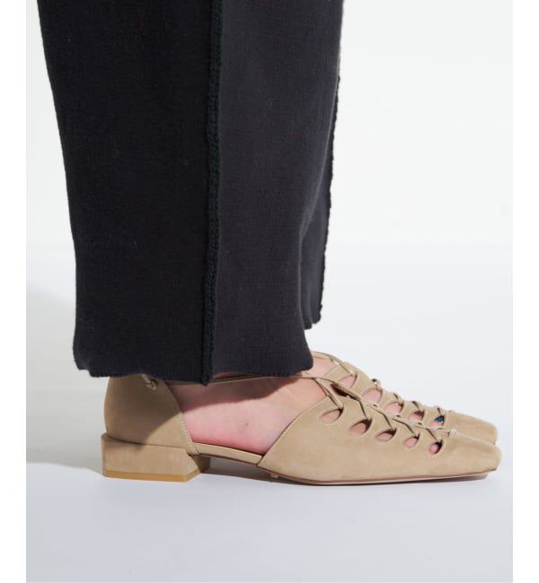 GRISE「《予約》GRISEレザースクエアカットワークレースアップフラット」|その他|