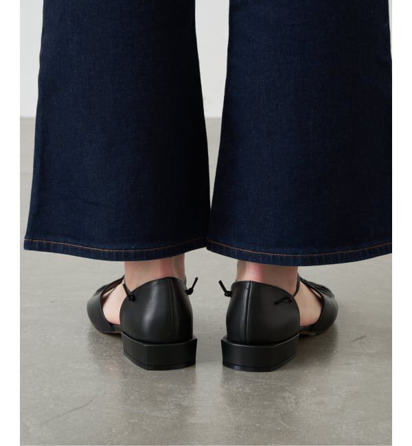 GRISE「《予約》GRISEレザースクエアカットワークレースアップフラット」|その他|