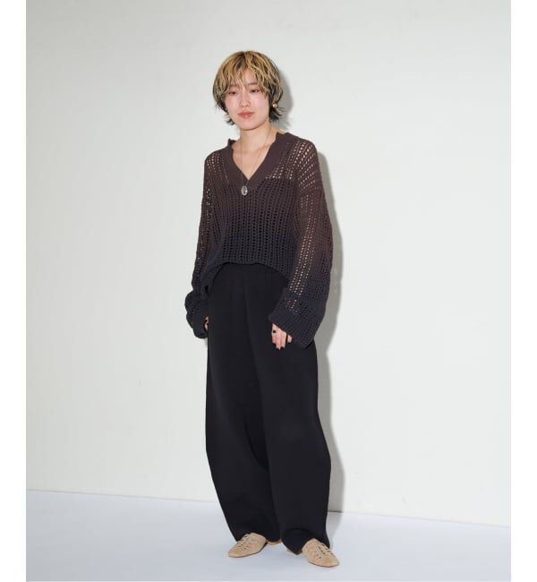 GRISE「《予約》GRISEレザースクエアカットワークレースアップフラット」|その他|