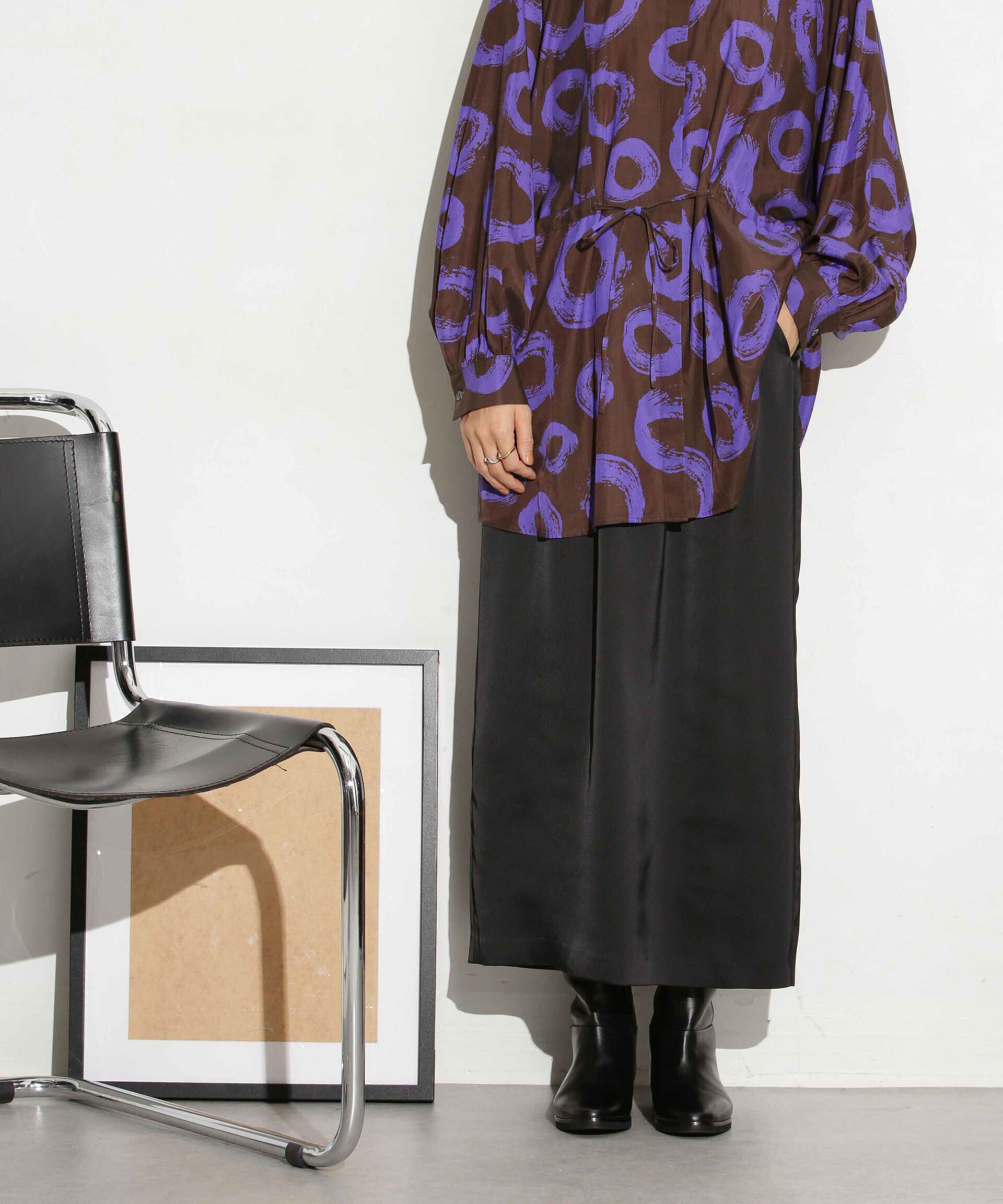 nano･universe「マットサテンIラインスカート」|スカート|