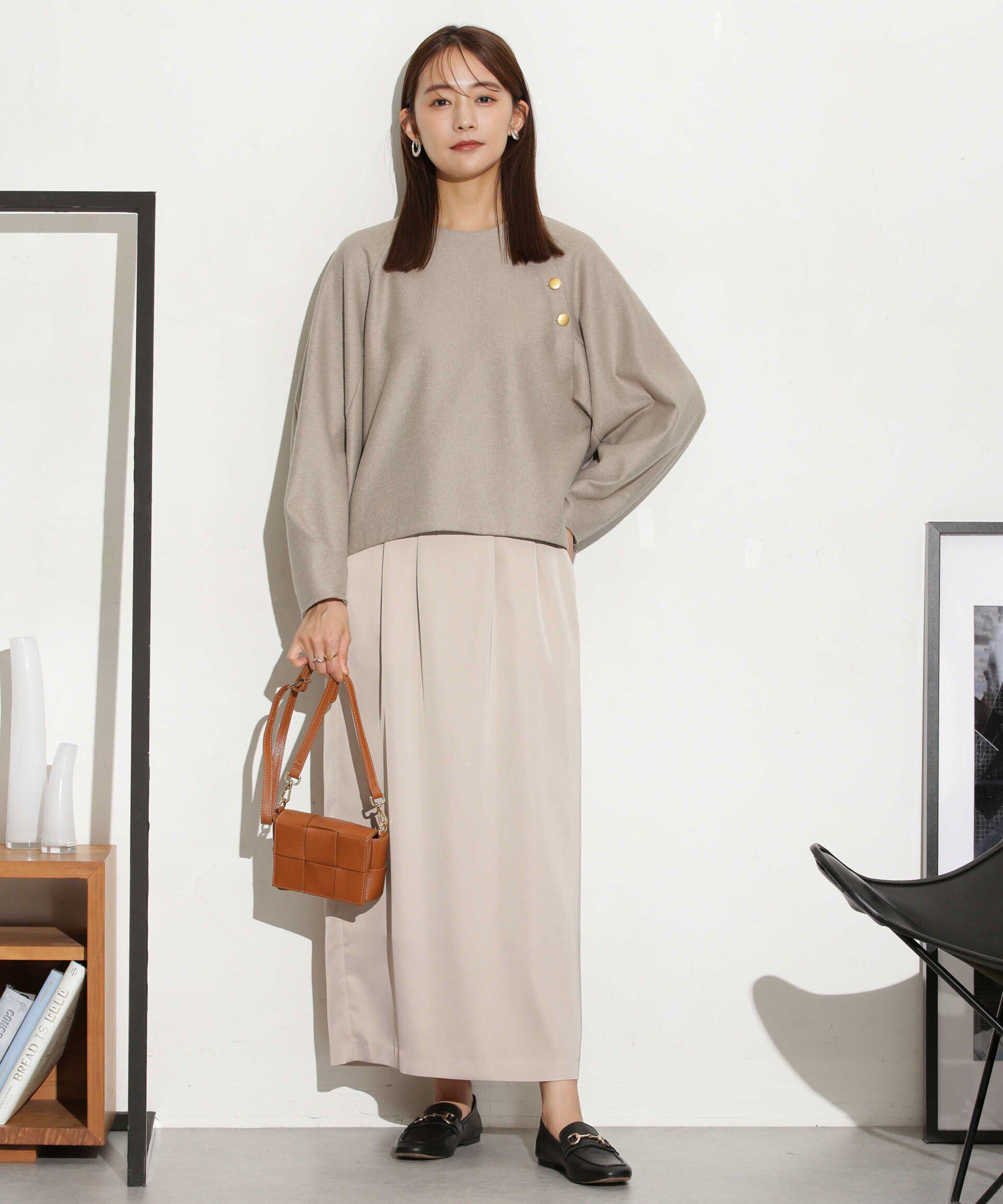 nano･universe「マットサテンIラインスカート」|スカート|