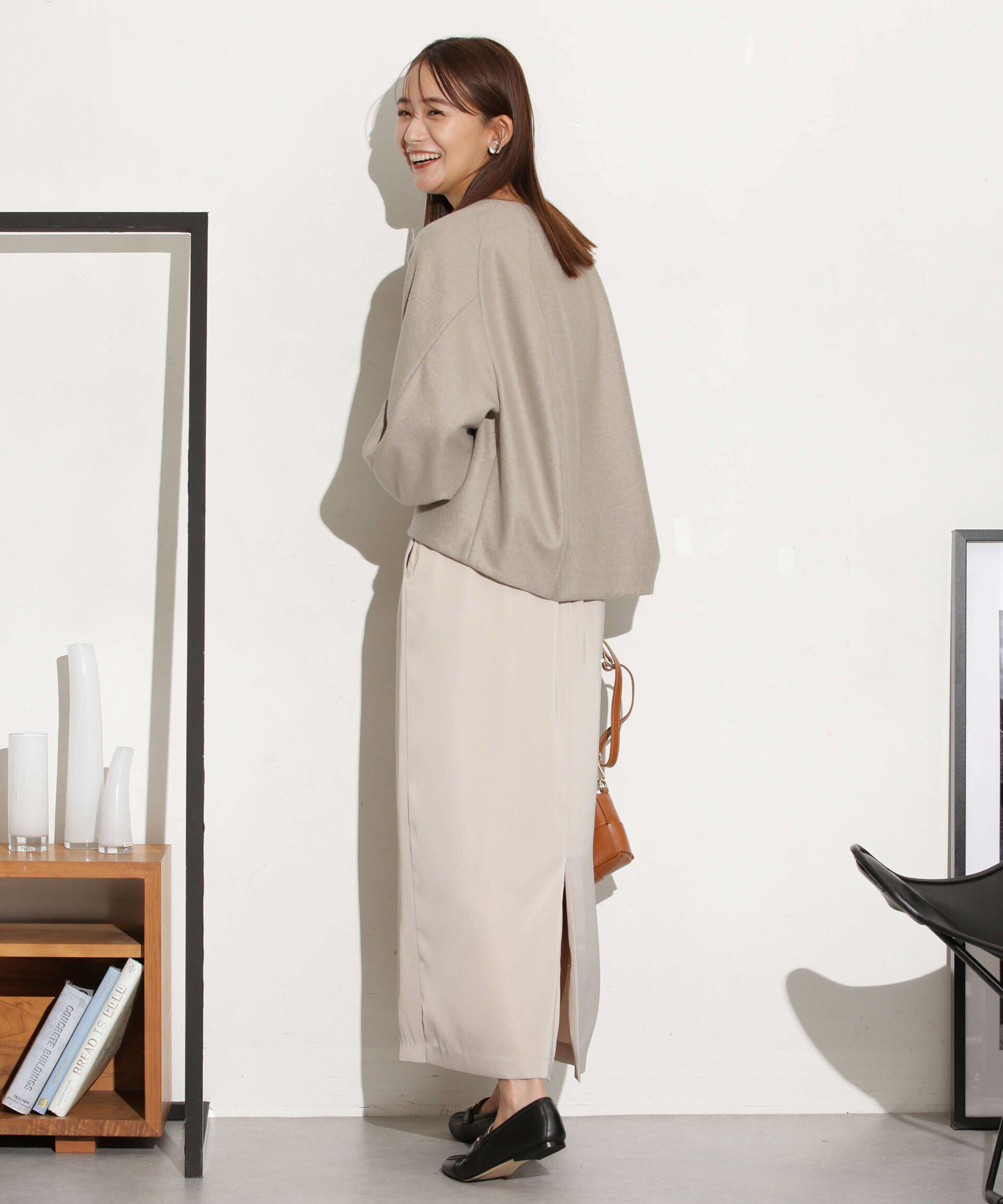 nano･universe「マットサテンIラインスカート」|スカート|