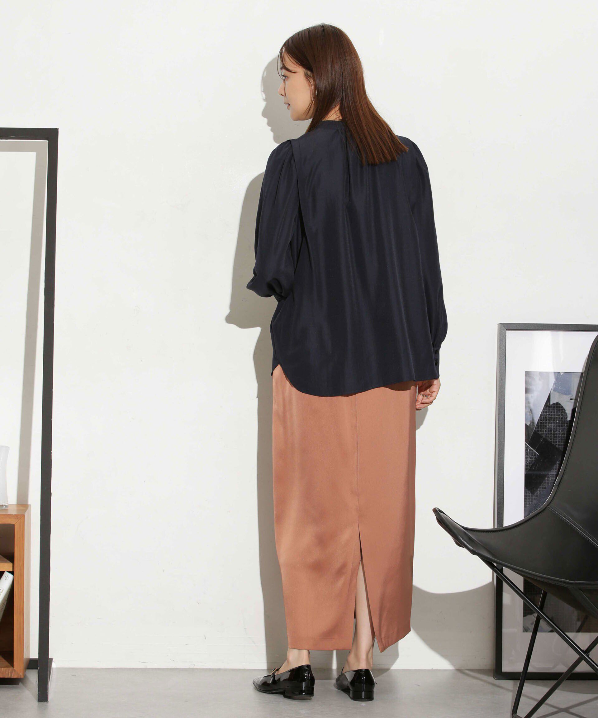 nano･universe「マットサテンIラインスカート」|スカート|