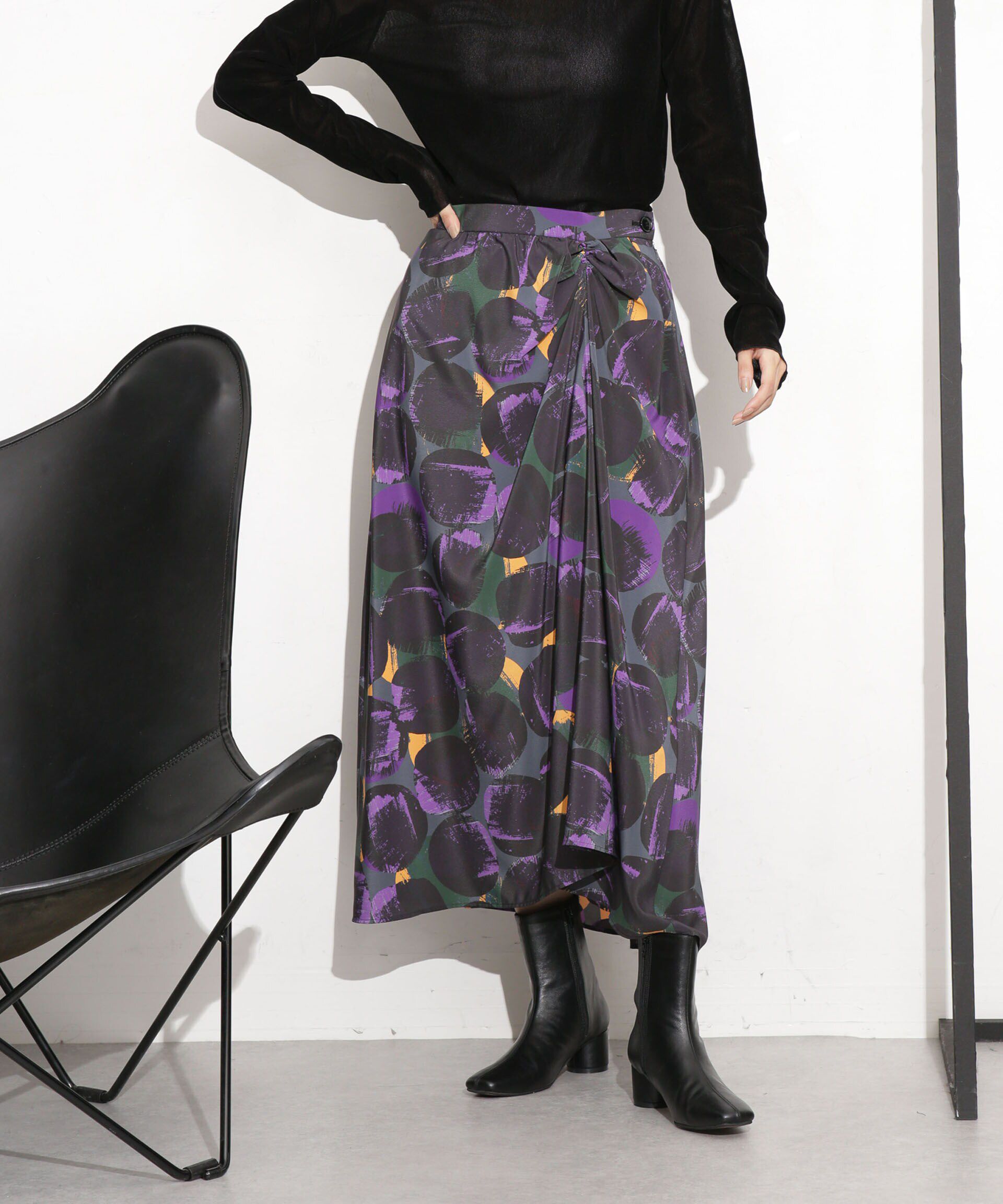 nano･universe「シャーリングイレヘムプリントスカート」|スカート|パターン21