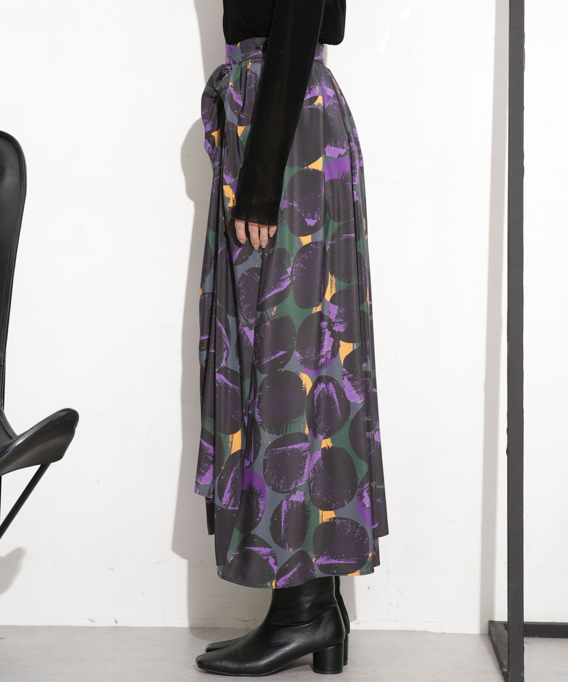 nano･universe「シャーリングイレヘムプリントスカート」|スカート|