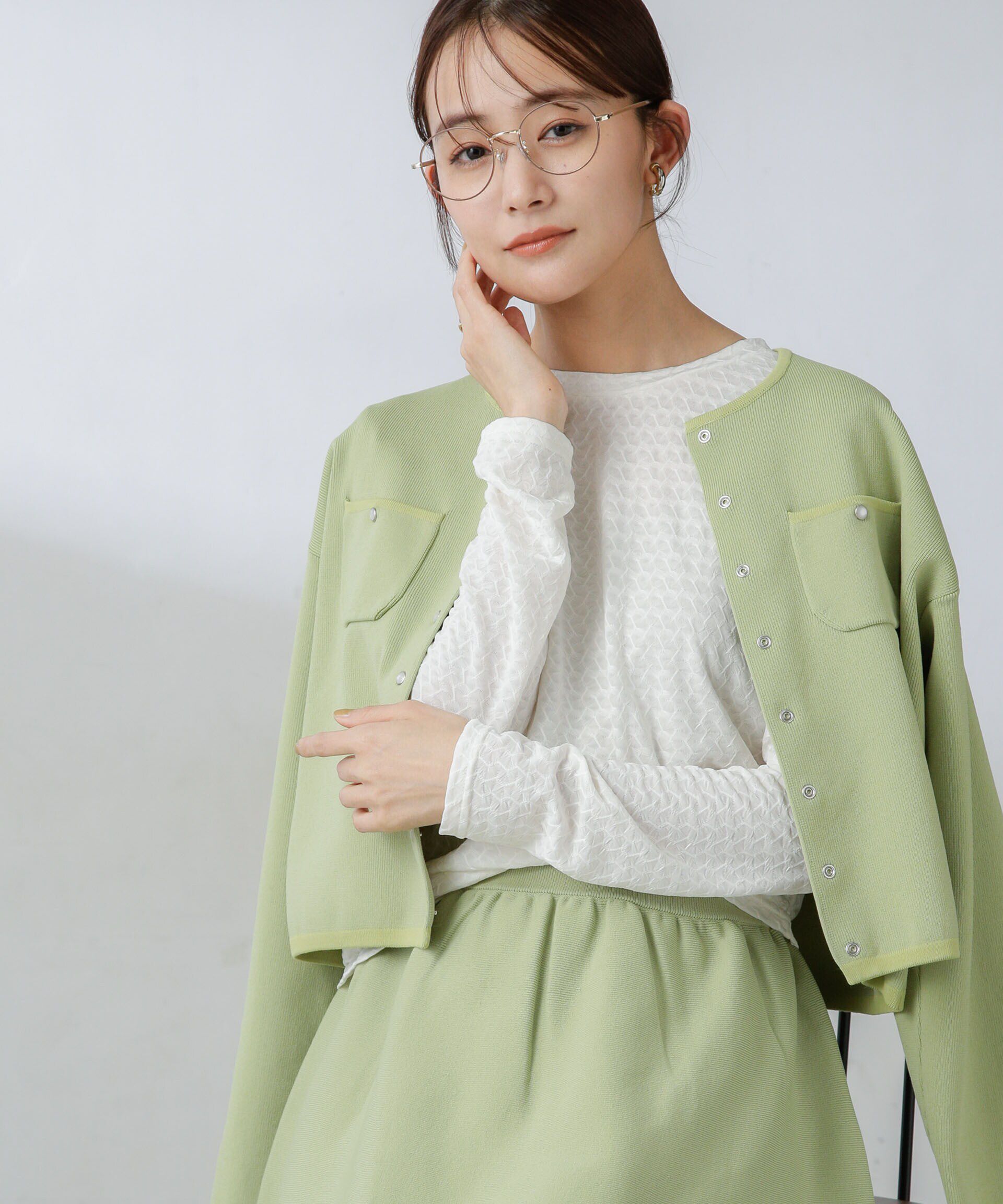 nano･universe「前後2wayシャーリングカットトップス」|Tシャツ・カットソー|