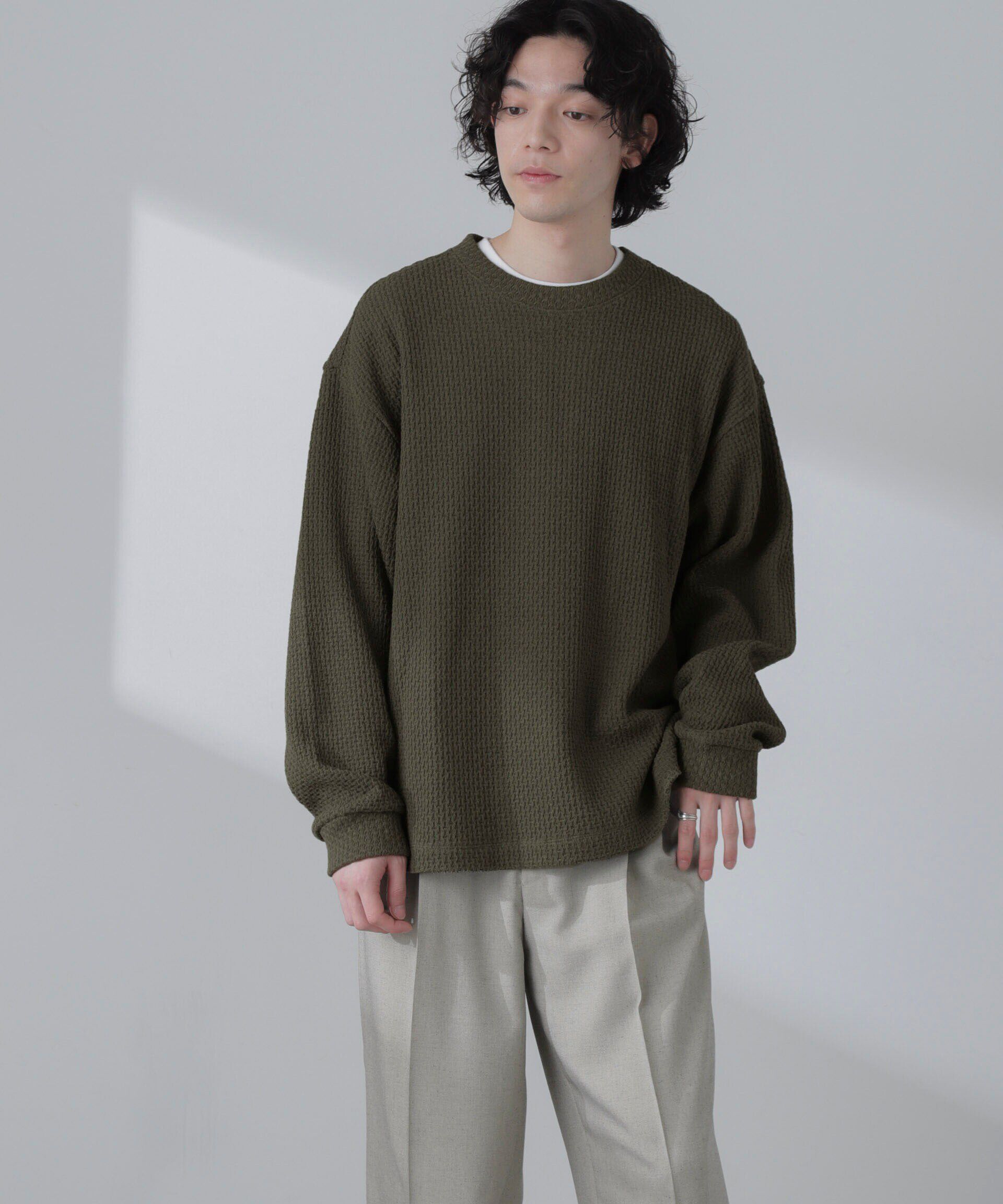 nano･universe「デルタワッフルTシャツ」|Tシャツ・カットソー|L.カーキ1