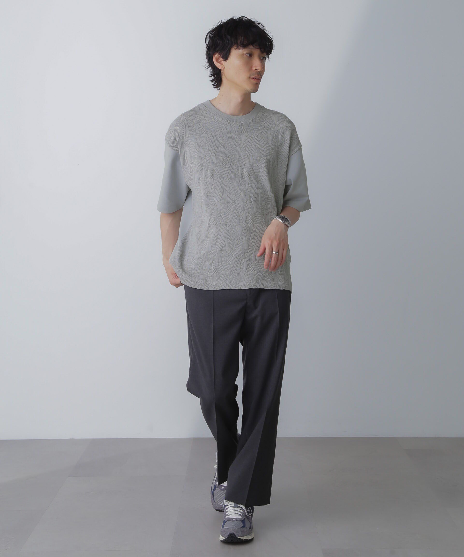 nano･universe「ツートーン切り替えTシャツ 半袖」|Tシャツ・カットソー|