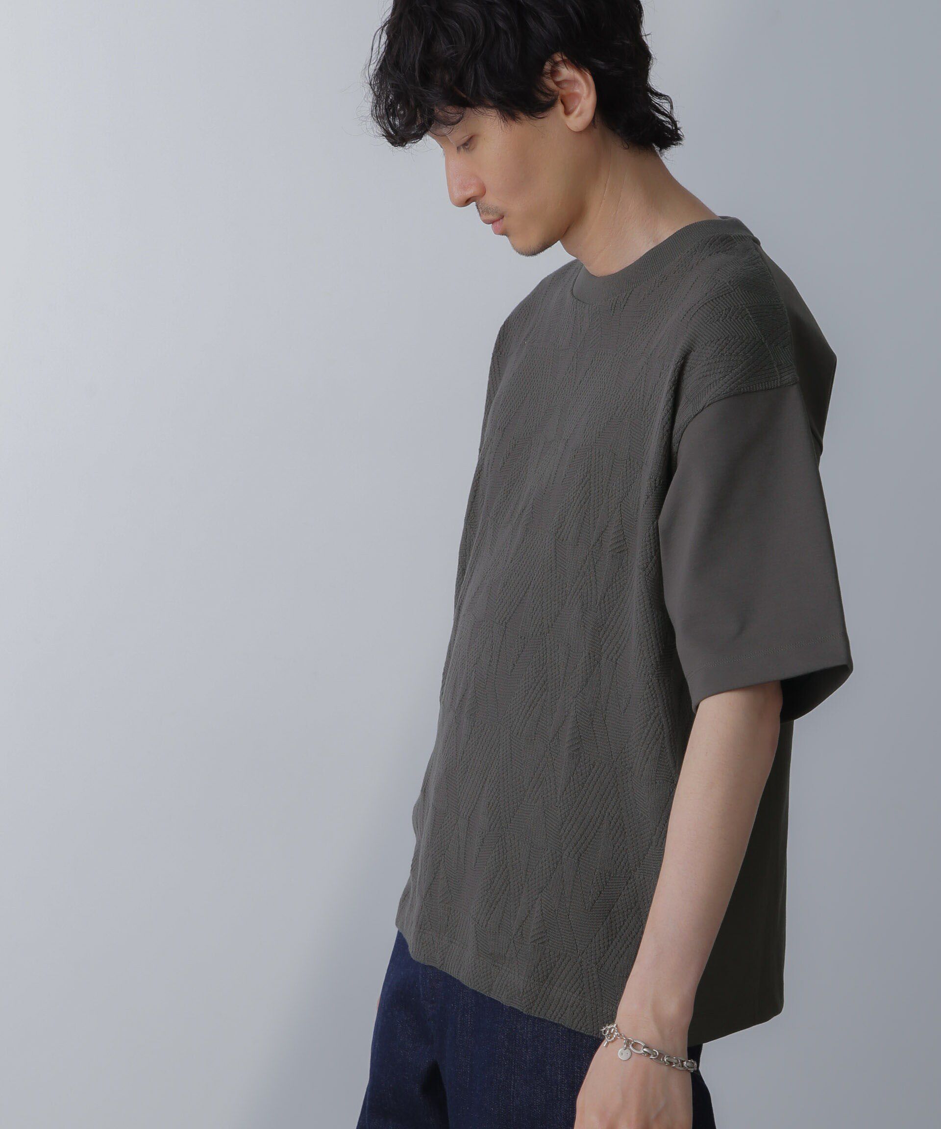 nano･universe「ツートーン切り替えTシャツ 半袖」|Tシャツ・カットソー|