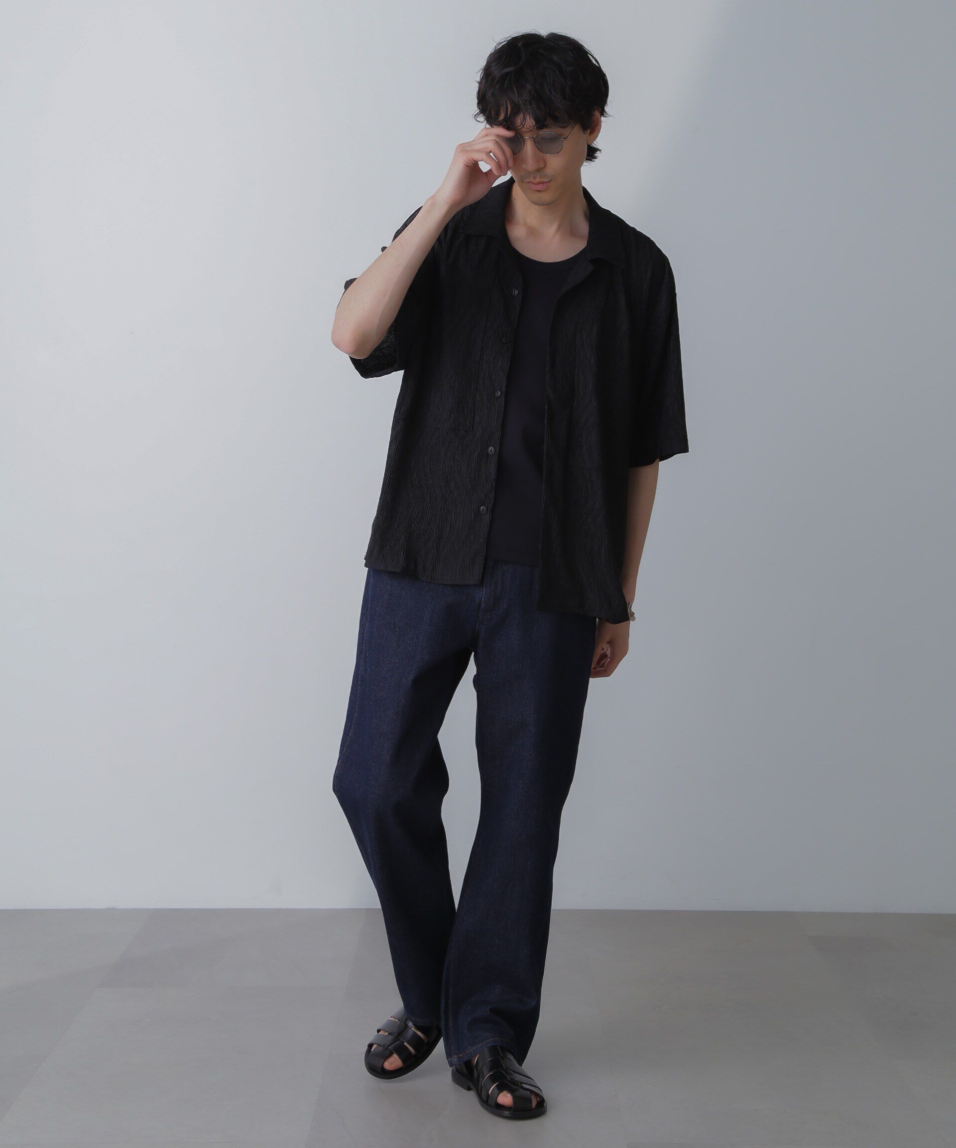 nano･universe「NORMANBROS別注ワイドポケット楊柳シャツ 半袖」|シャツ・ブラウス|