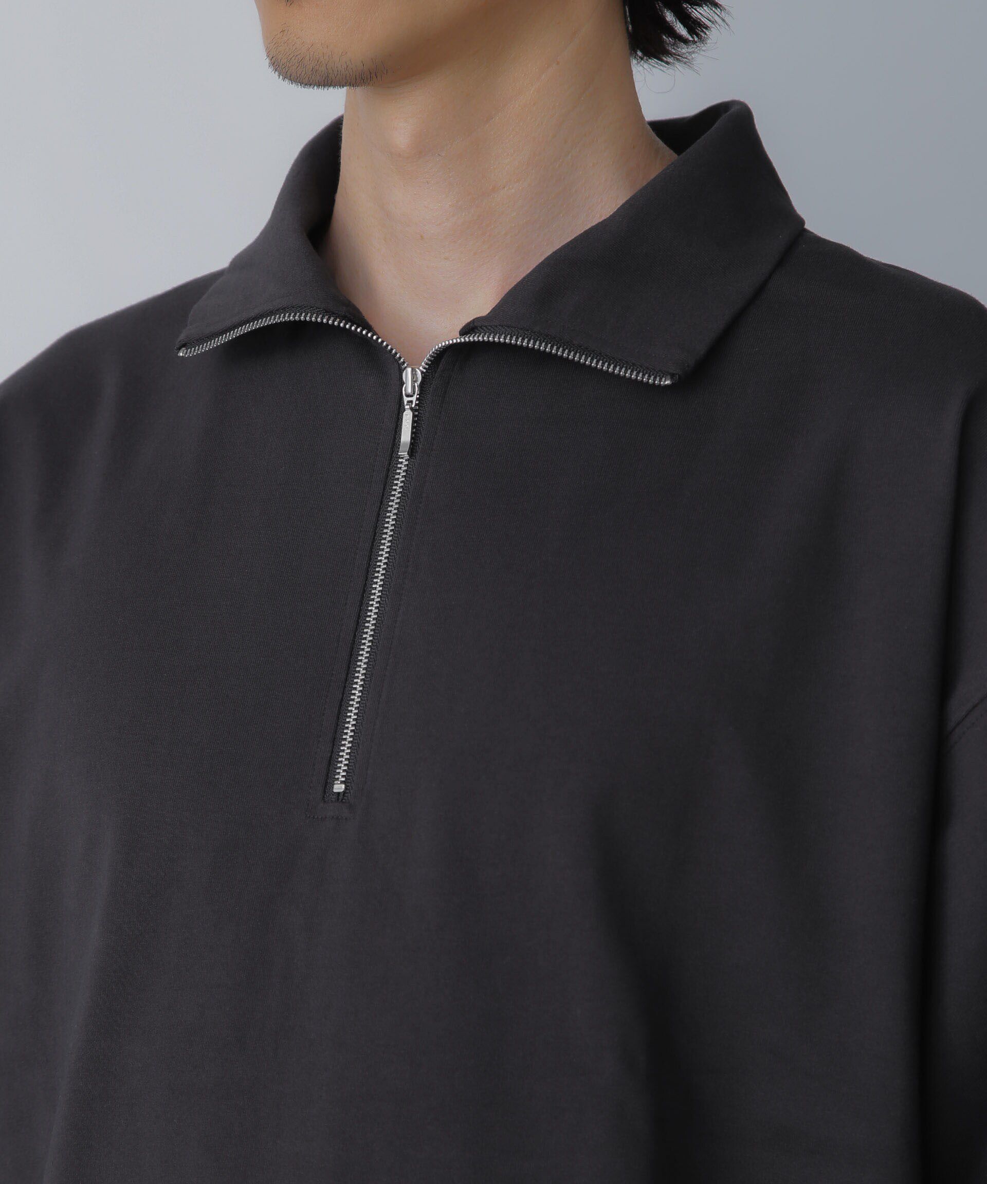nano･universe「HALF ZIP ワイドシルエット Tシャツ 半袖」|Tシャツ・カットソー|