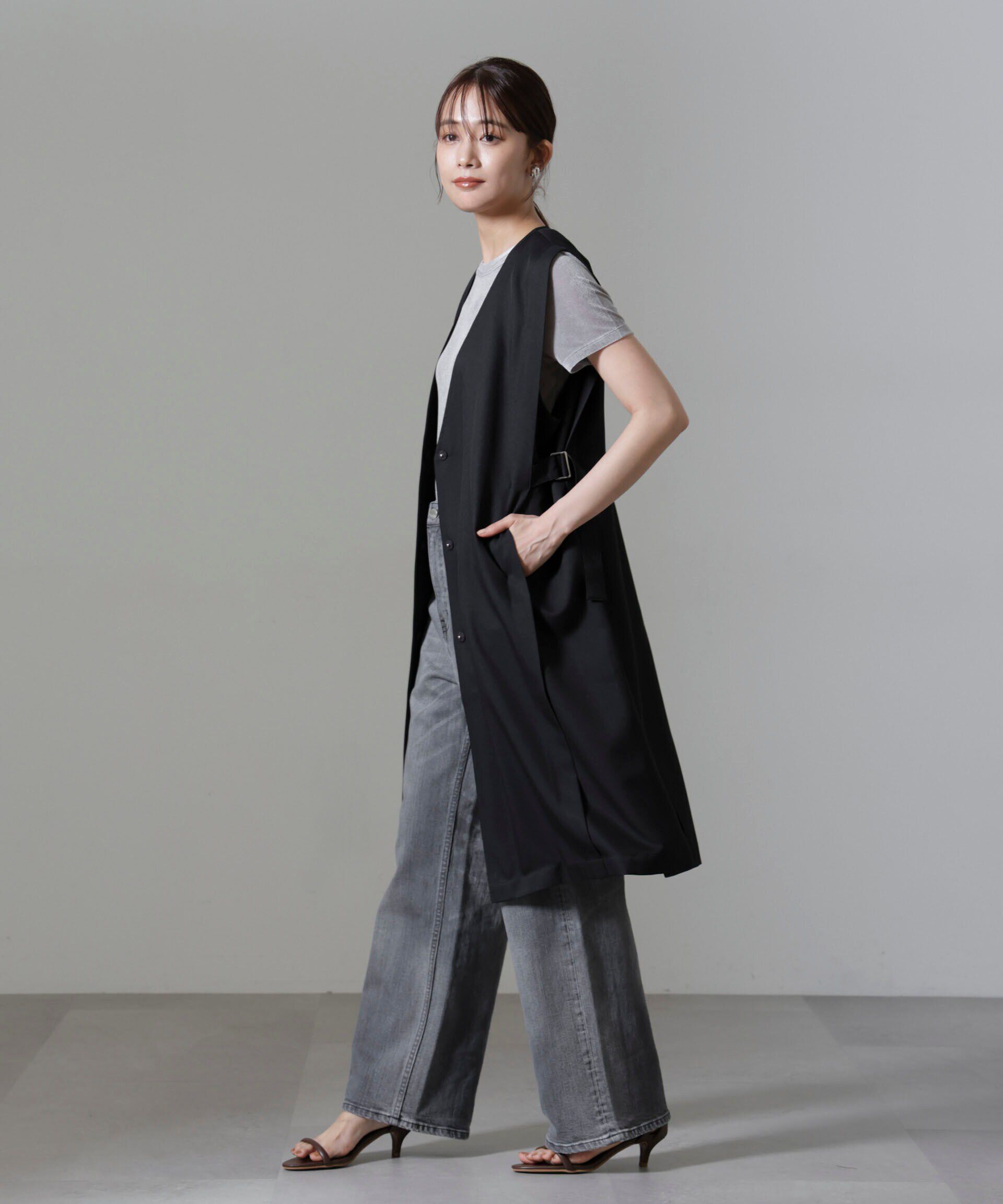 nano･universe「サイドベルトロングジレ(セットアップ可)」|テーラードジャケット|