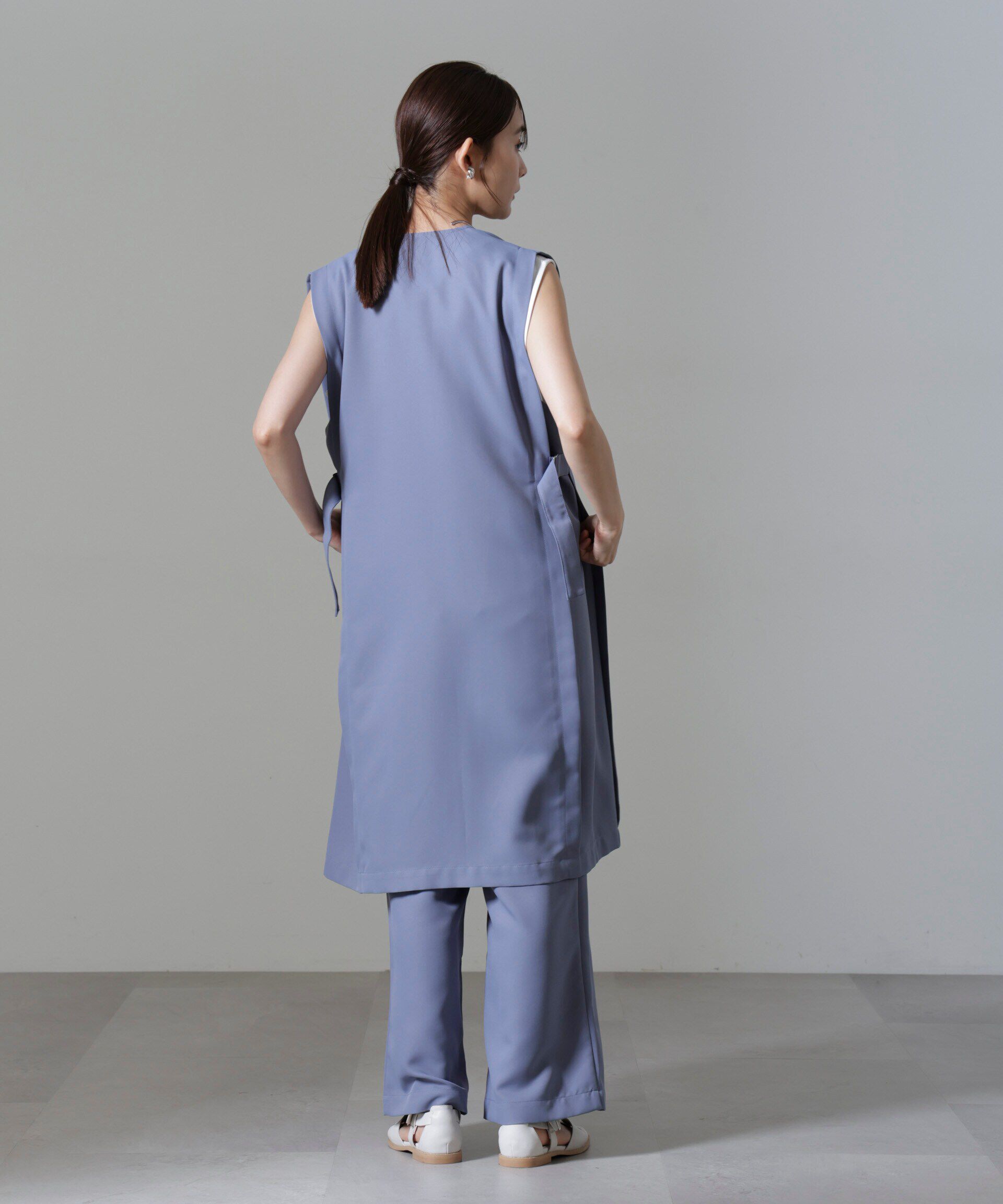 nano･universe「サイドベルトロングジレ(セットアップ可)」|テーラードジャケット|