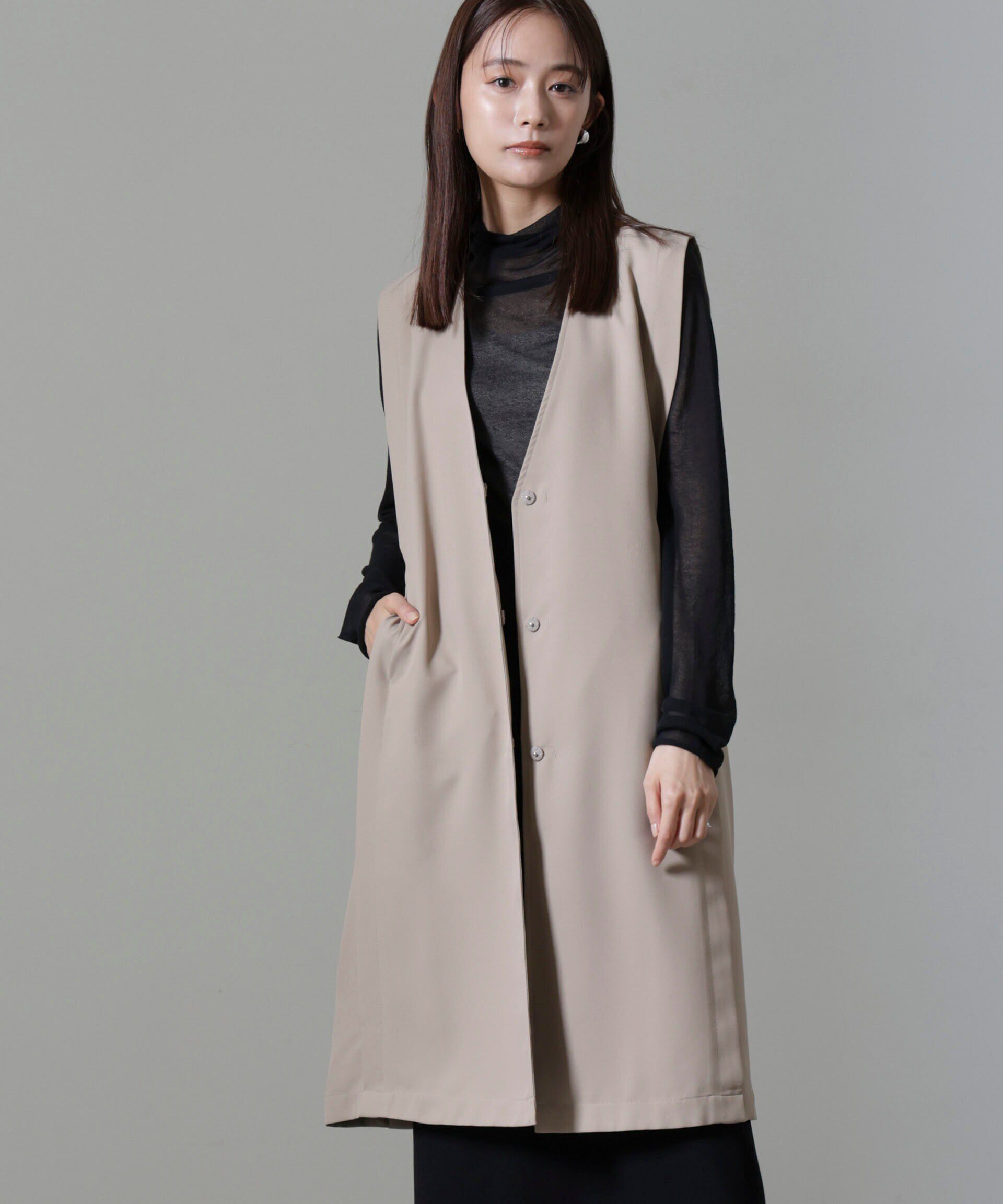 nano･universe「サイドベルトロングジレ(セットアップ可)」|テーラードジャケット|