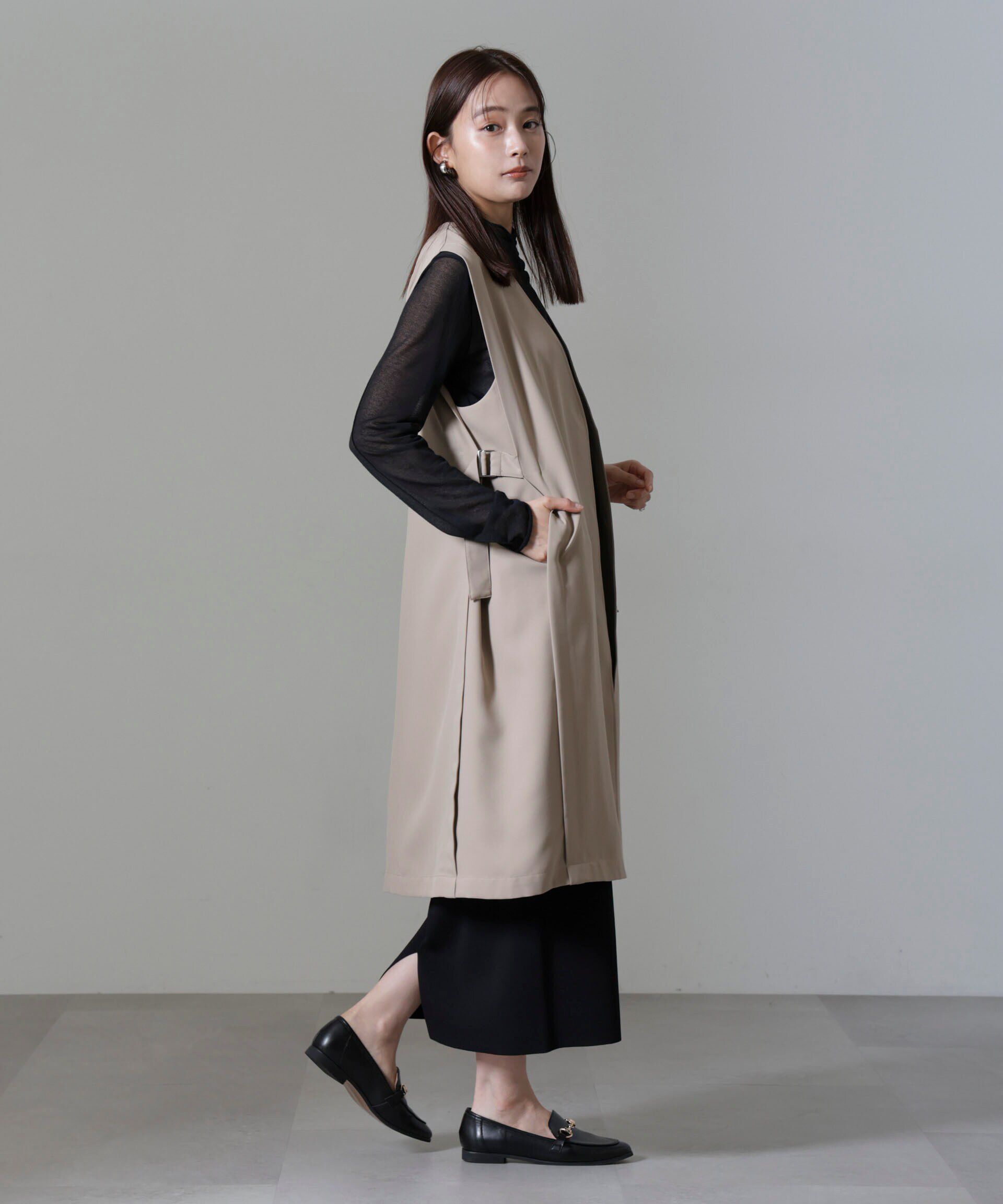 nano･universe「サイドベルトロングジレ(セットアップ可)」|テーラードジャケット|