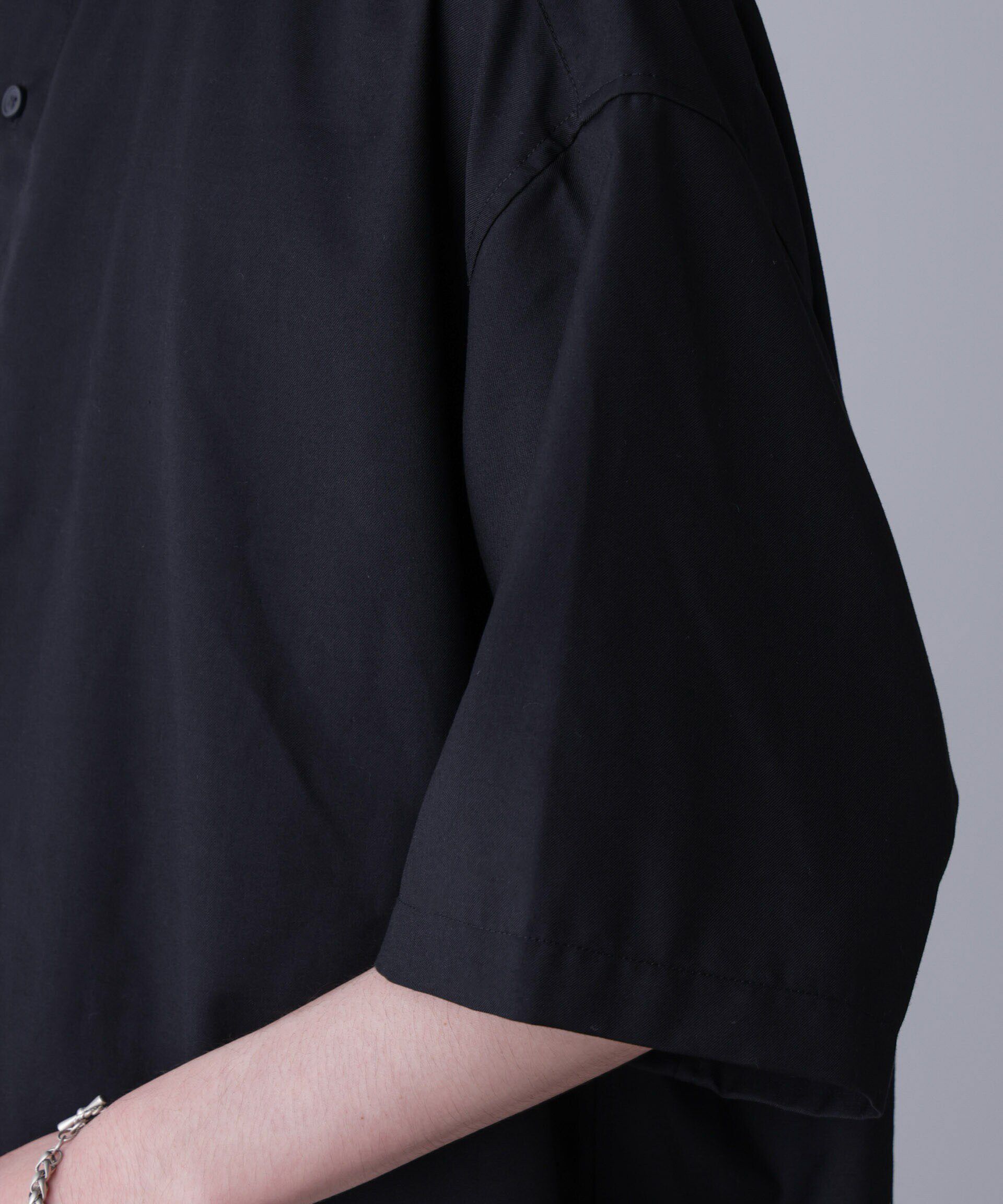 nano･universe「バイカラードレープシャツ 半袖」|シャツ・ブラウス|