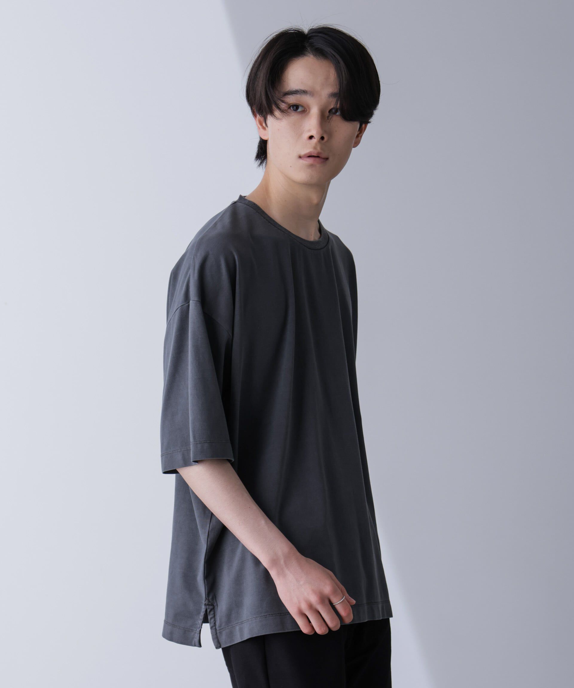 nano･universe「ピグメントビッグTシャツ 半袖」|Tシャツ・カットソー|