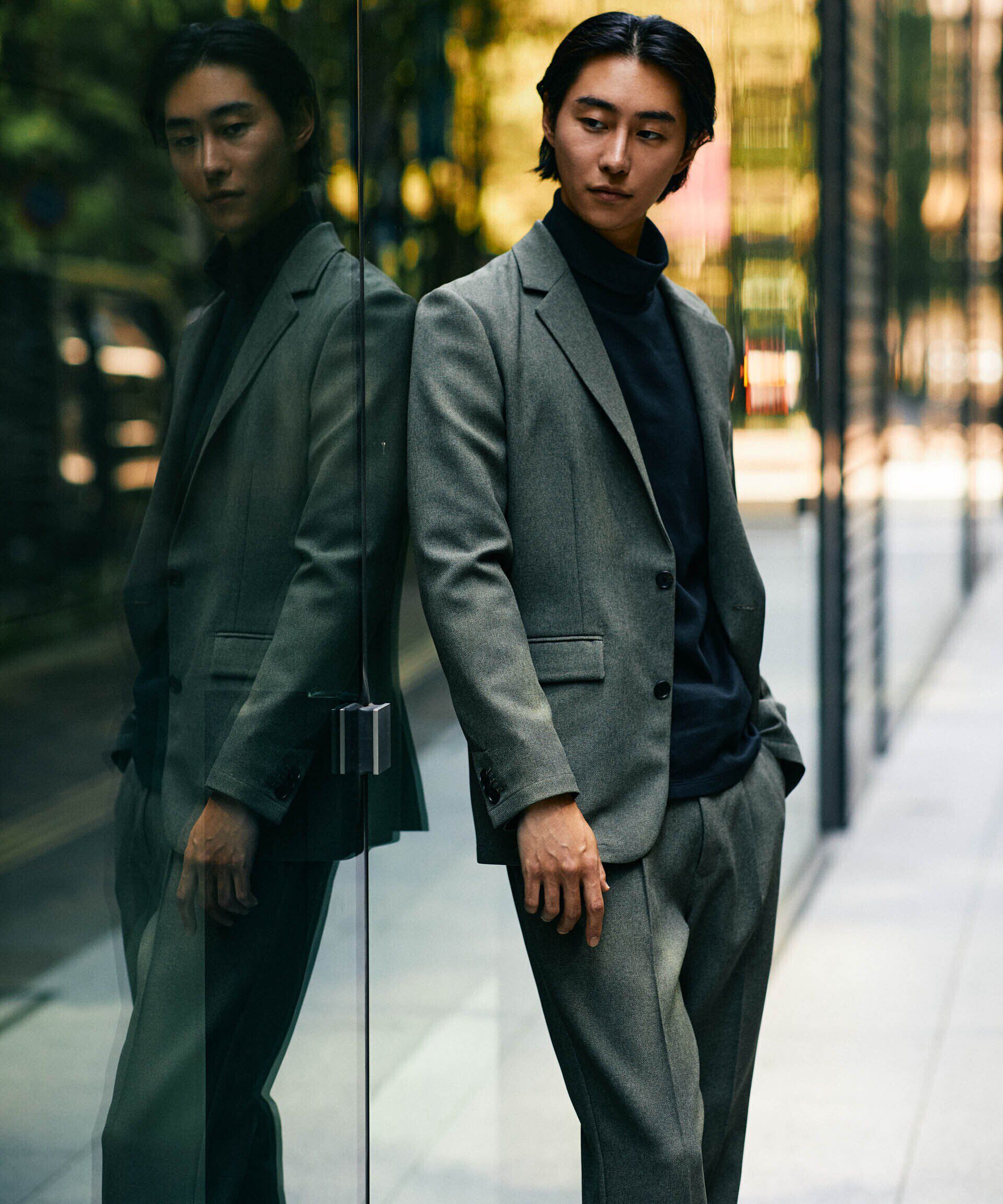 nano･universe「｢Damerino｣LANATEC(R)メランジオックスセットアップ」|スーツ|チャコール3