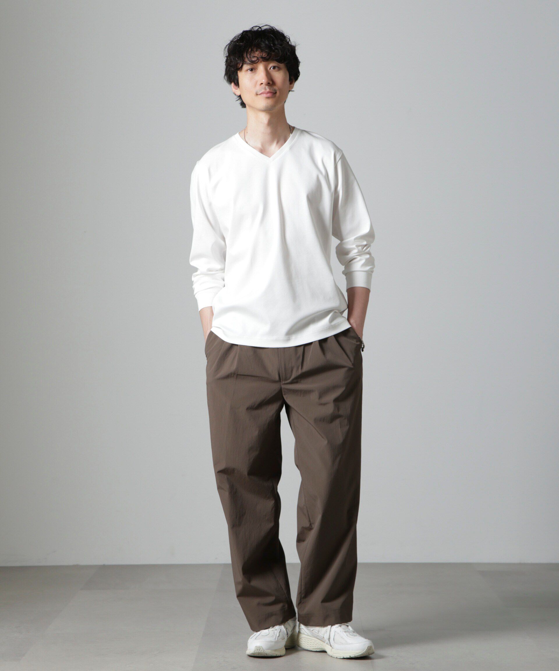 nano･universe「アンチスメルＶネックTシャツ 長袖」|Tシャツ・カットソー|