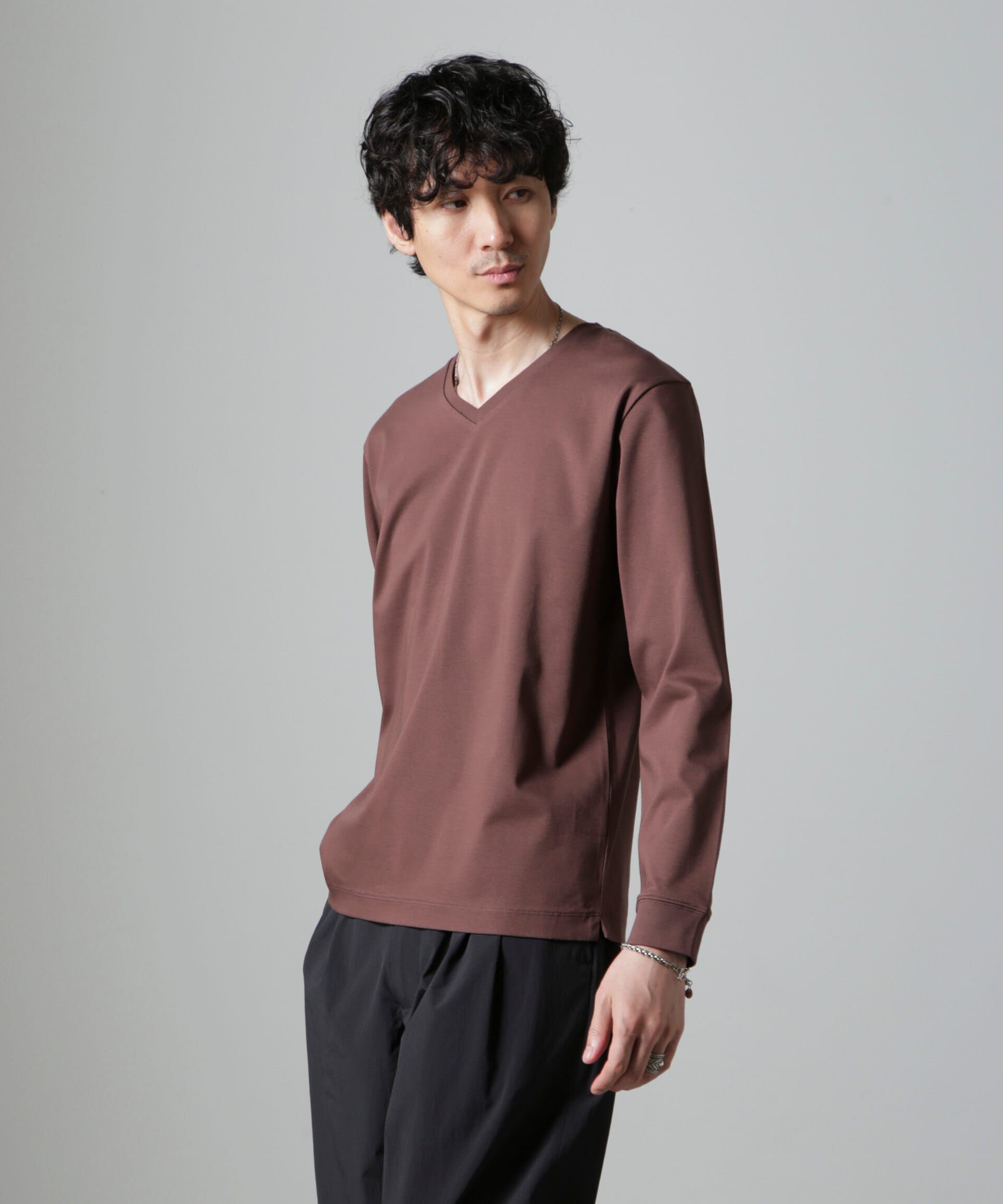 nano･universe「アンチスメルＶネックTシャツ 長袖」|Tシャツ・カットソー|